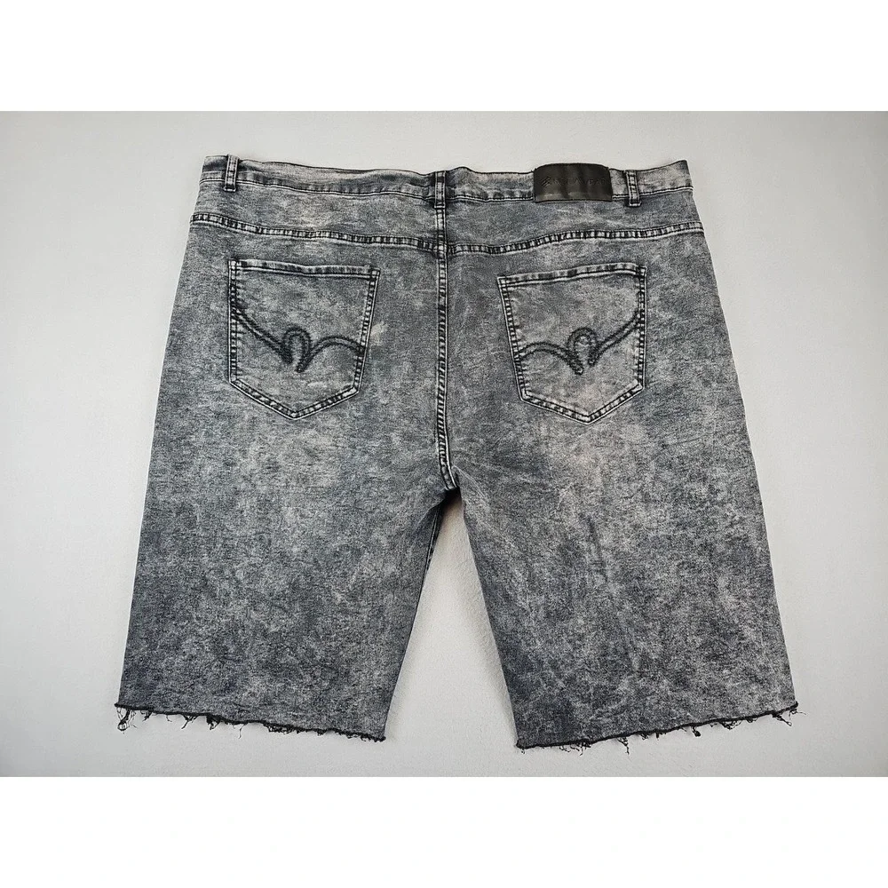 Rocawear Jean Shorts Men's 48 Distressed Black Cut Off Baggy Denim Y2K Grunge